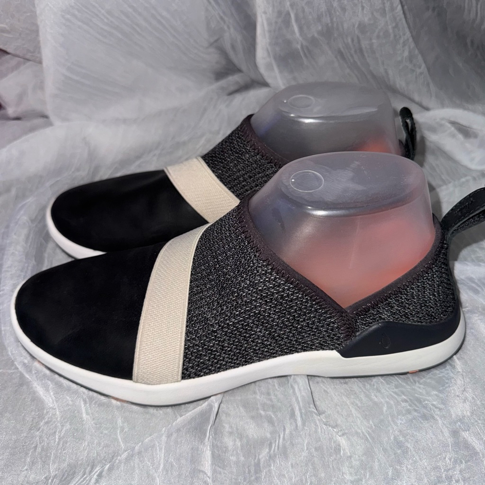 Women's Olukai Miki Slip Shoes Size 7.5 Black and Gray - Picture 3 of 7